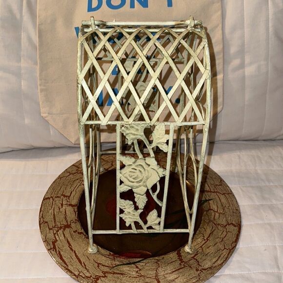 Vintage Shabby Chic Mint Green Wine Rack 5 Bottle Holder - Picture 5 of 9
